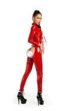traje de latex rojo